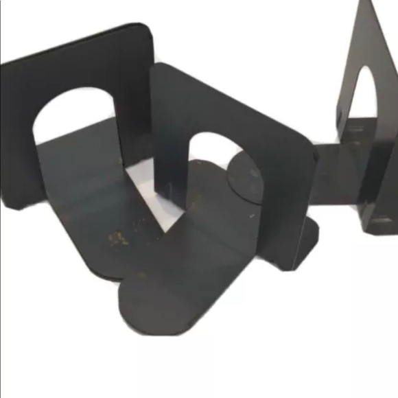 Metal Bookends 2 Sets of 4 Gray - Picture 2 of 4